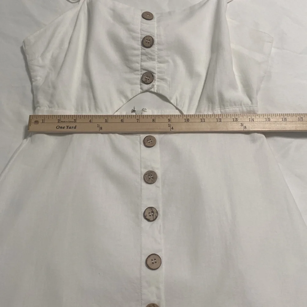 Cotton Candy LA White Adjustable Spaghetti Strap Cut Out Back Mini Dress Size L - Picture 14 of 16